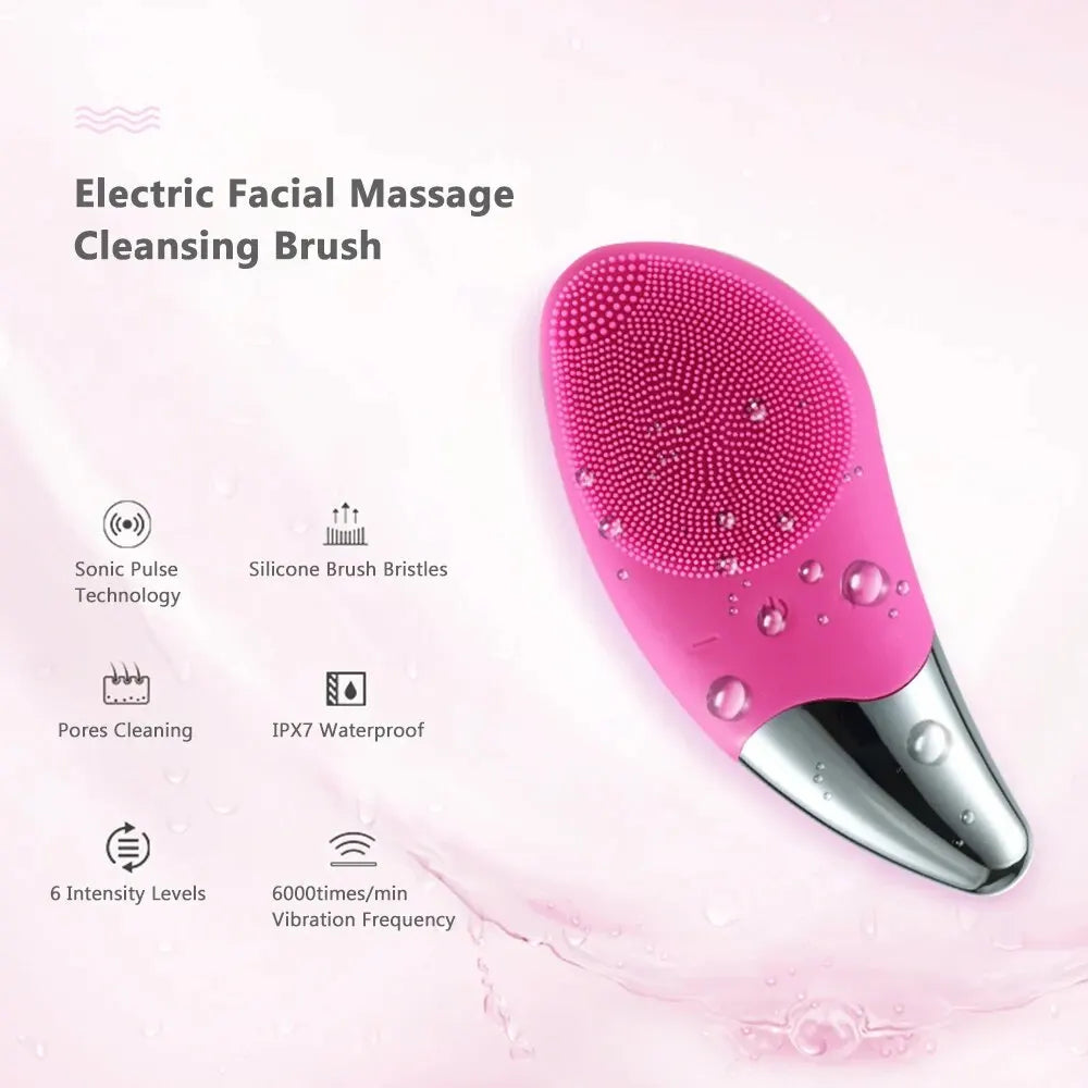 Waterproof Silicone Sonic Face Massage Cleaner