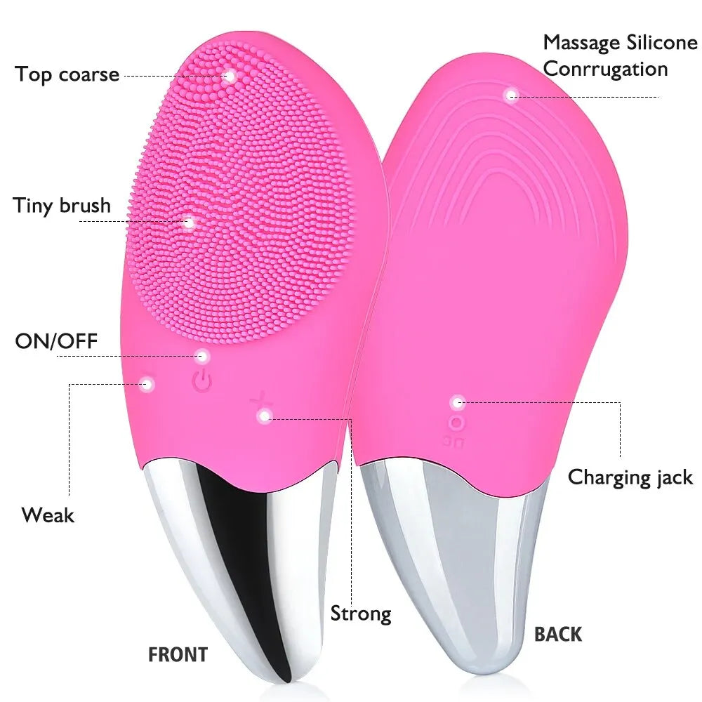 Waterproof Silicone Sonic Face Massage Cleaner