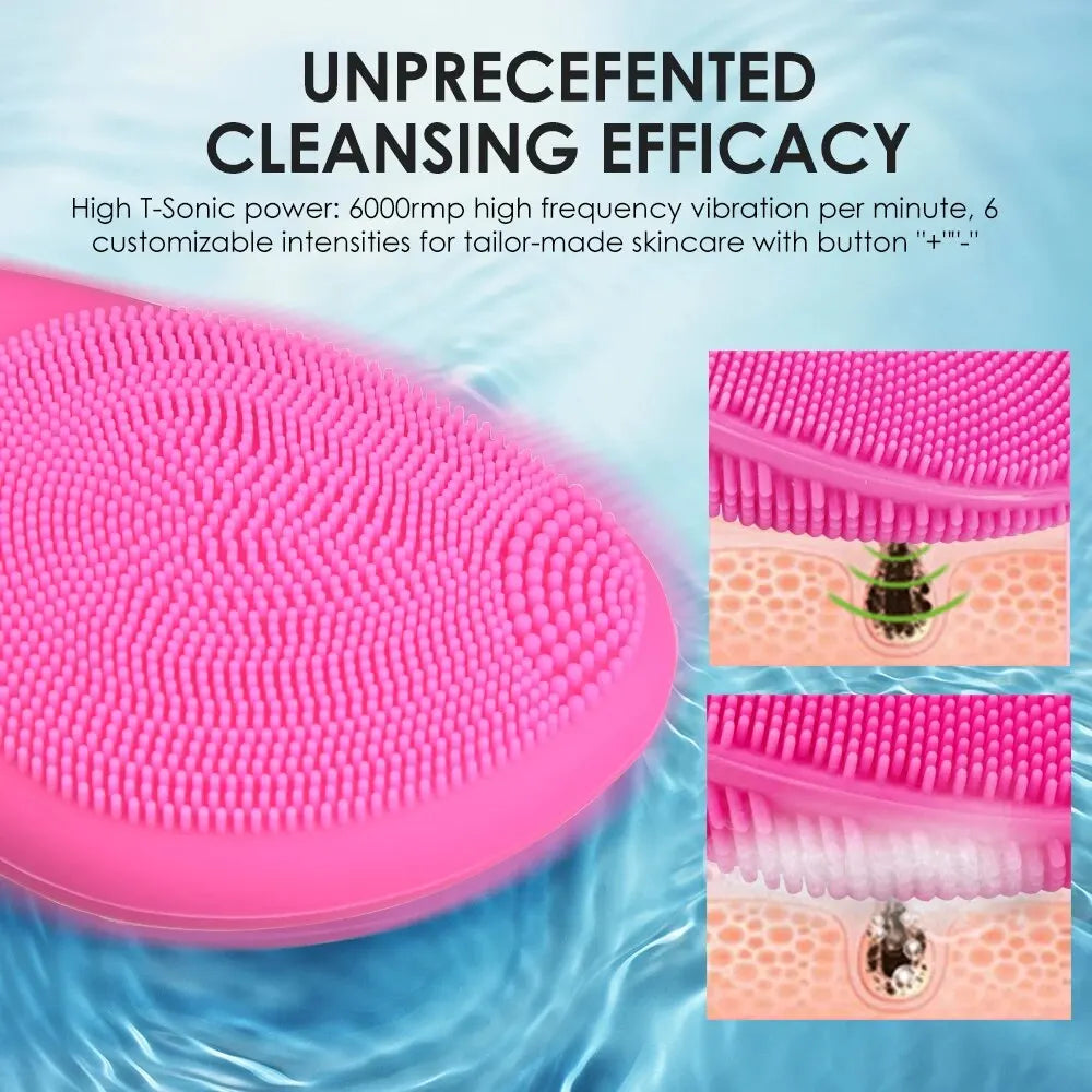 Waterproof Silicone Sonic Face Massage Cleaner